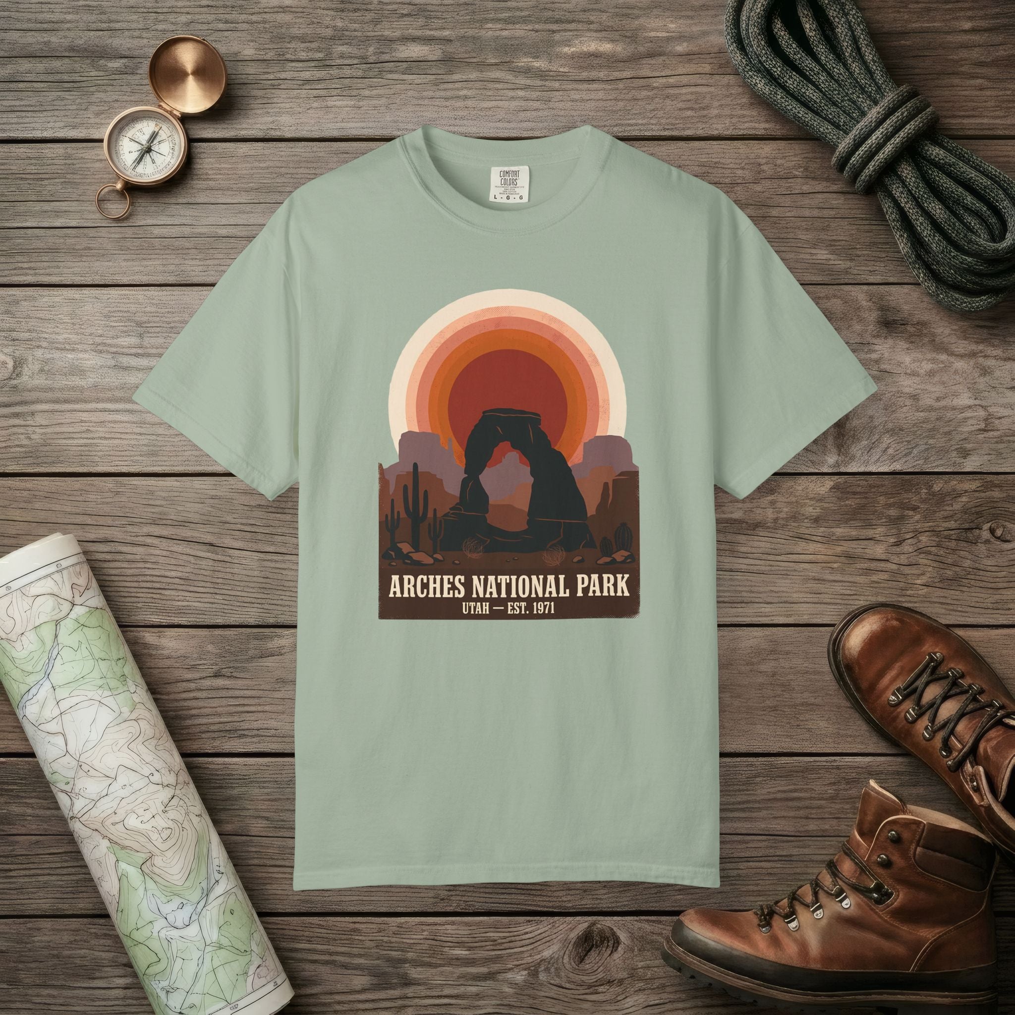 Arches National Park Retro Sunset T-Shirt