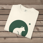 unisex graphic t-shirt with "Raccoon Moon Silhouette" design