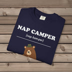 unisex graphic t-shirt with "Nap Camper Definition" design