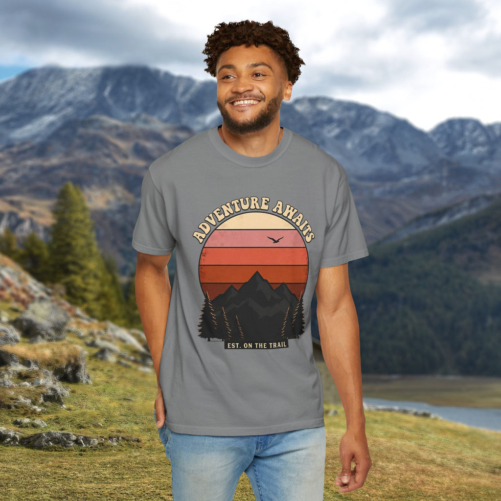 Adventure Awaits Retro Sunset T-Shirt