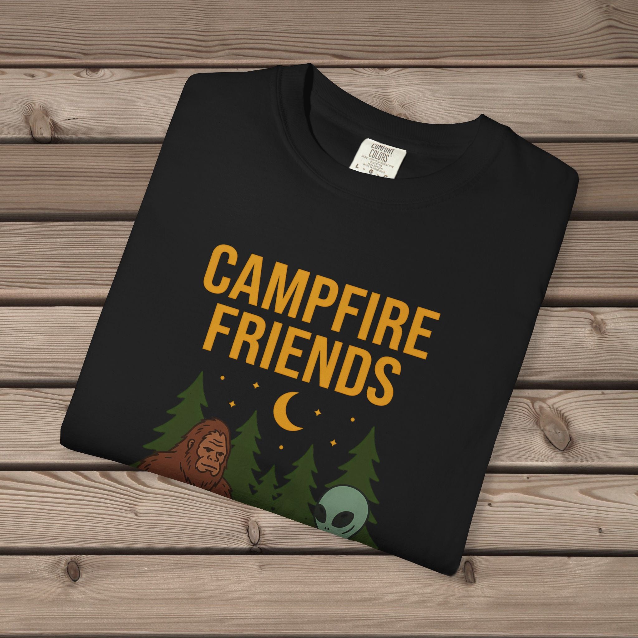 Bigfoot And Alien Campfire T-Shirt