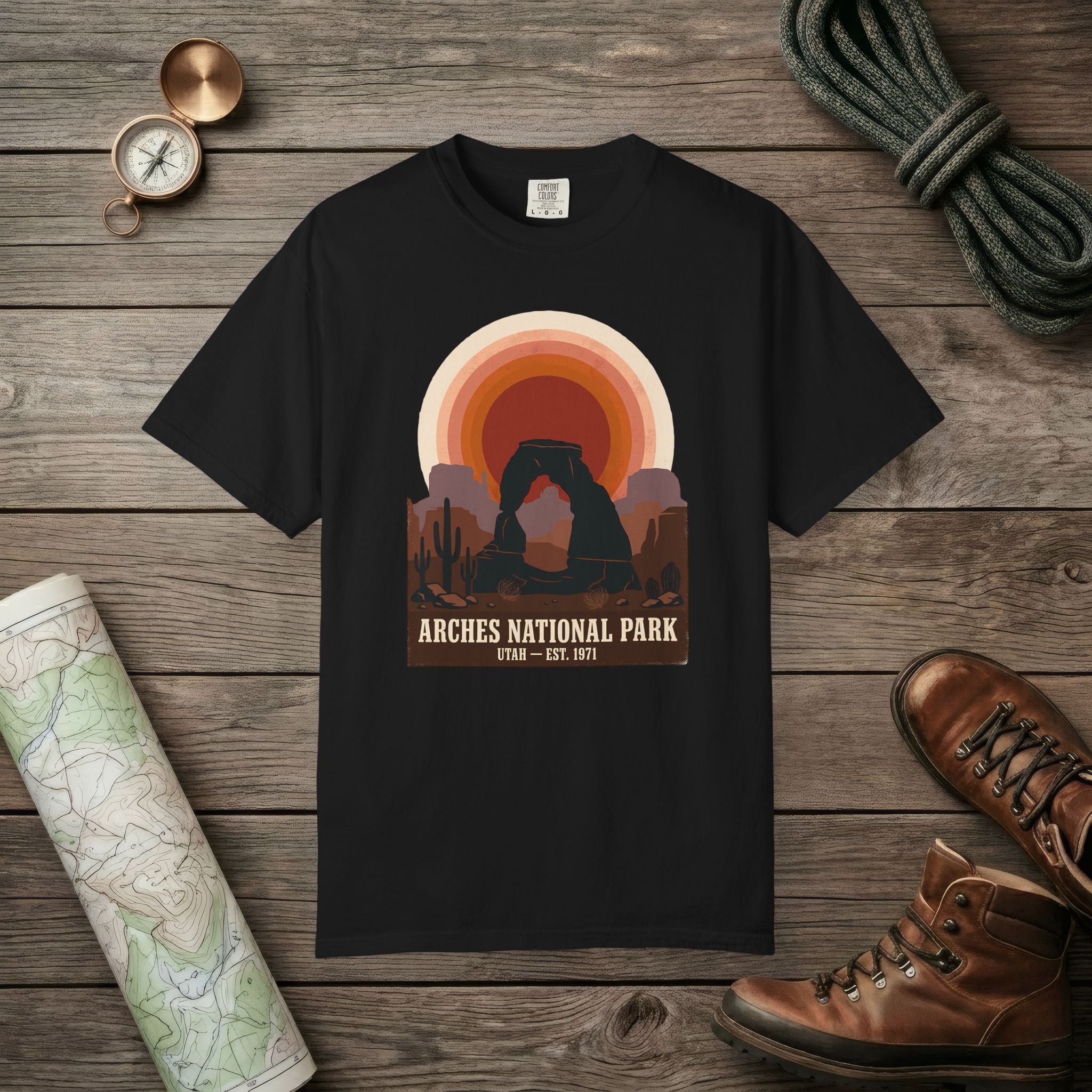 Arches National Park Retro Sunset T-Shirt