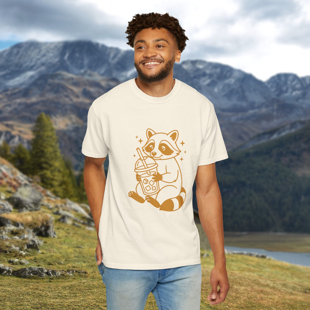 Raccoon with Iced Drink T-Shirt