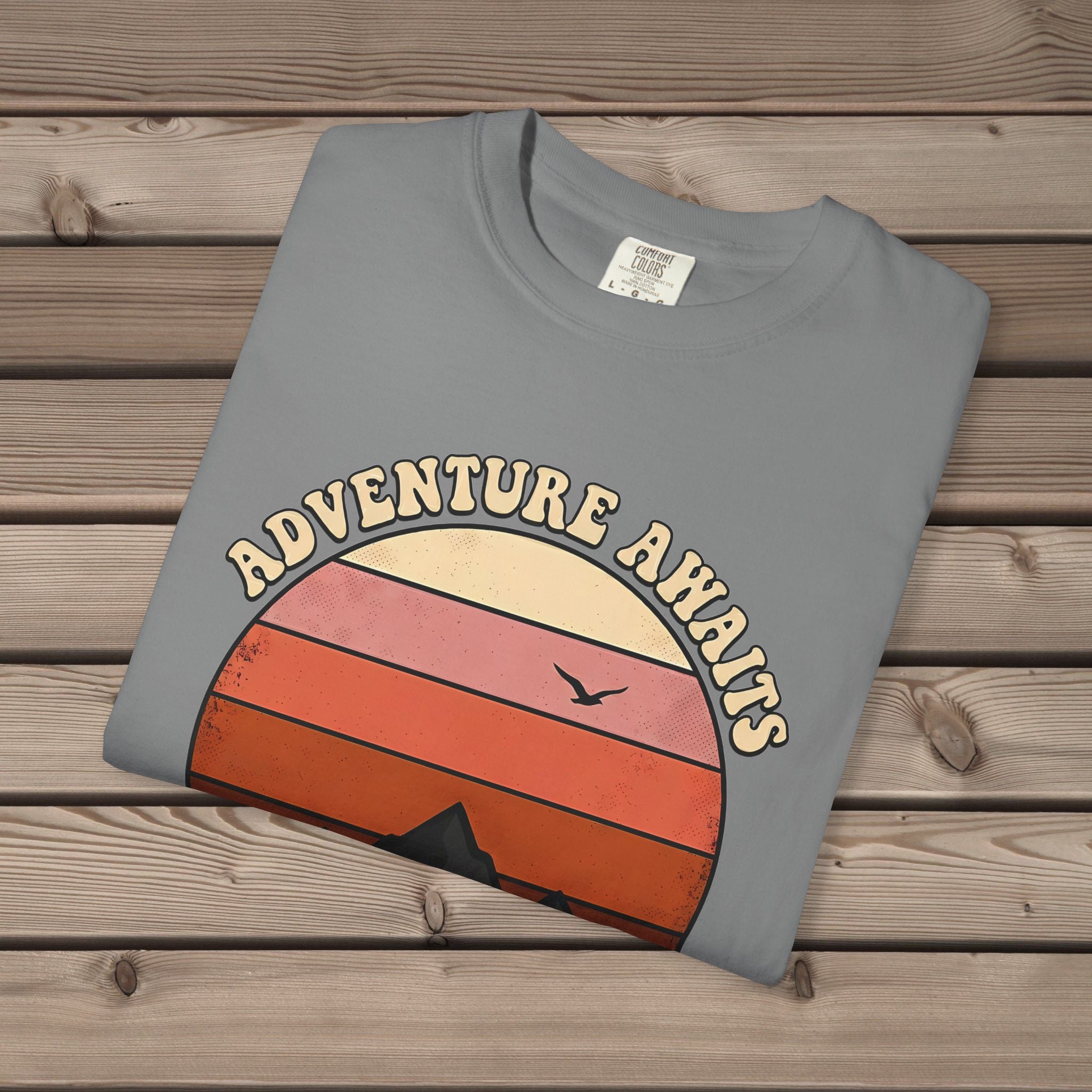 Adventure Awaits Retro Sunset T-Shirt