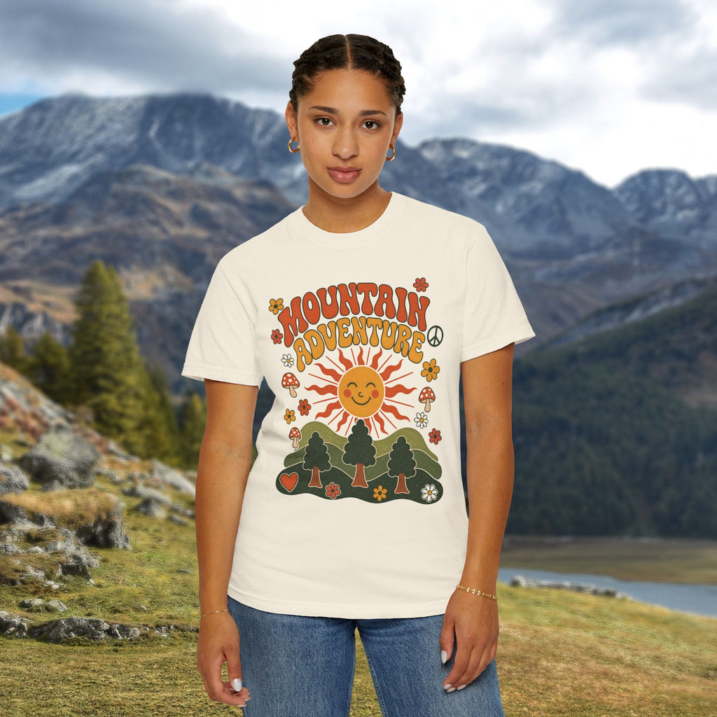 Retro Groovy Mountain Adventure T-Shirt