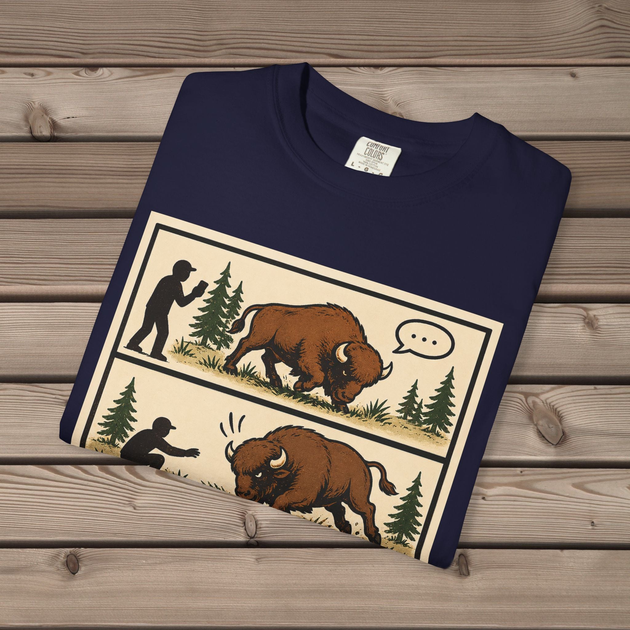 Bison Attack Comic T-Shirt