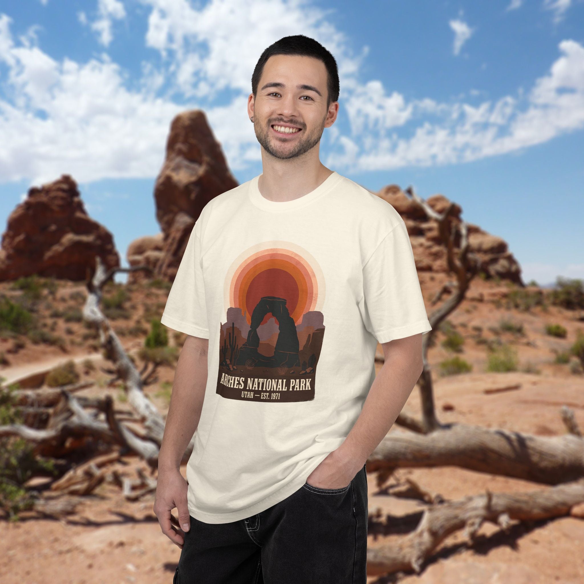Arches National Park Retro Sunset T-Shirt