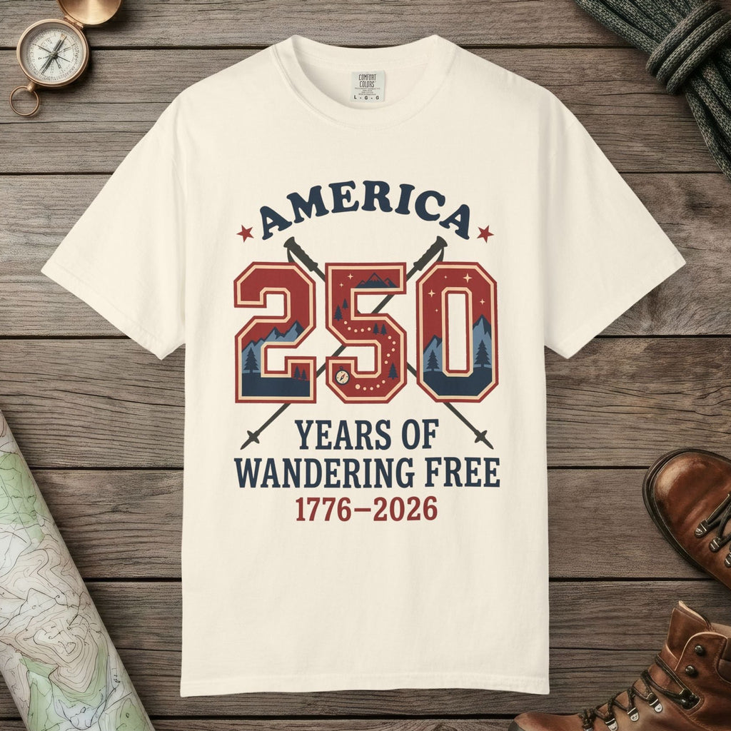 Ivory color unisex graphic t-shirt with "250 Years" design