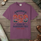 Berry color unisex graphic t-shirt with "250 Years" design