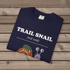 unisex graphic t-shirt with "Trail Snail Definition" design