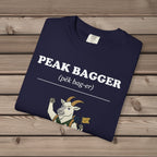 unisex graphic t-shirt with "Peak Bagger Definition" design