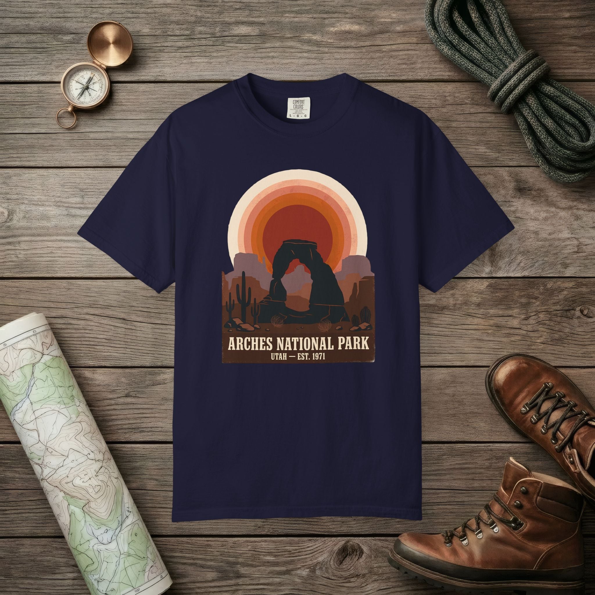 Arches National Park Retro Sunset T-Shirt