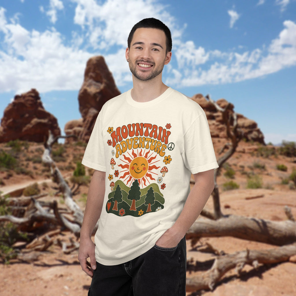 Retro Groovy Mountain Adventure T-Shirt