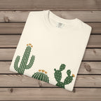 unisex graphic t-shirt with "Cactus Botanical Study" design
