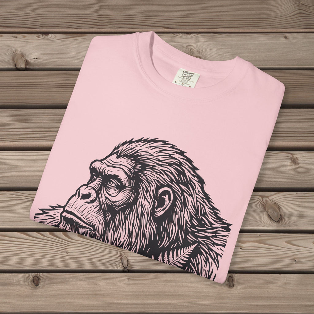 unisex graphic t-shirt with "Bigfoot Thinking" design