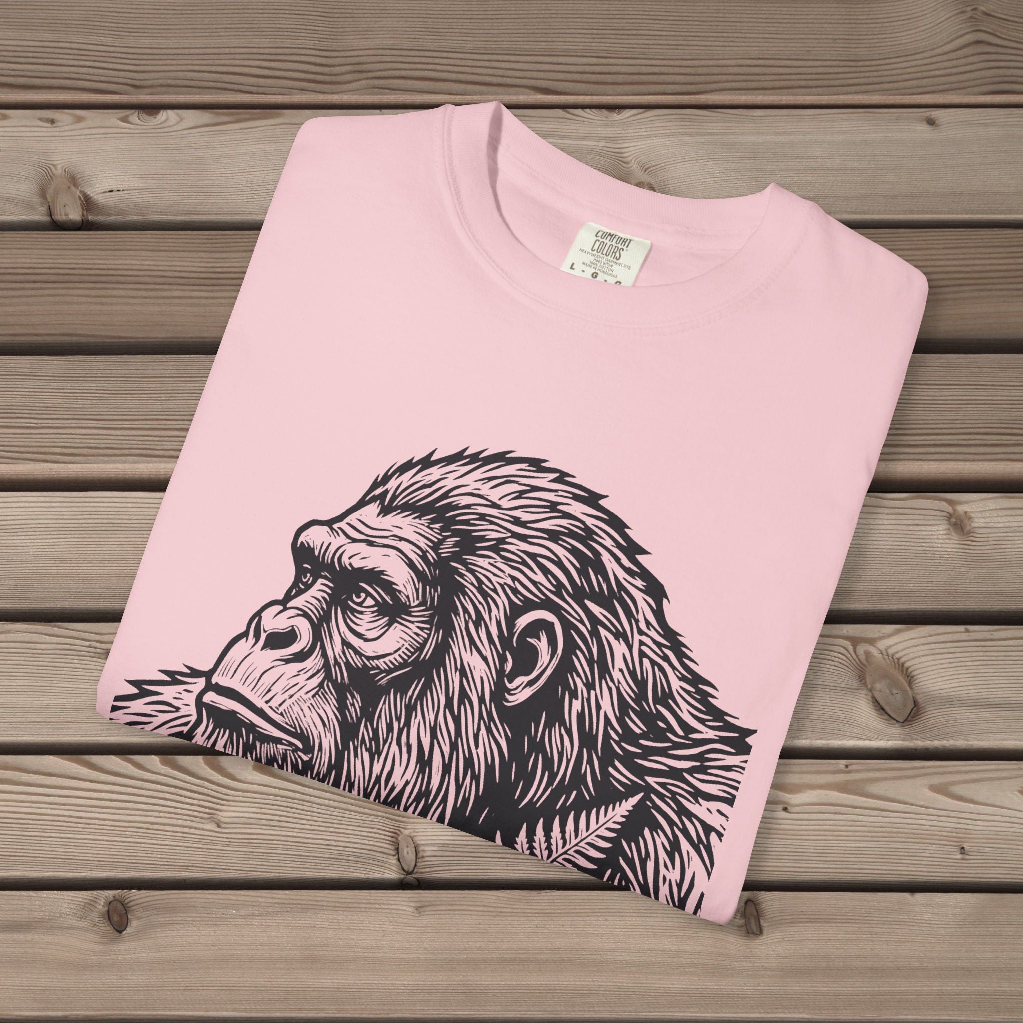 unisex graphic t-shirt with "Bigfoot Thinking" design