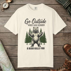 Ivory color unisex graphic t-shirt with "A Bear Kills You" design