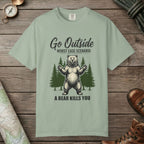 Bay color unisex graphic t-shirt with "A Bear Kills You" design