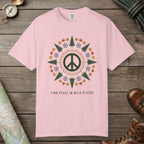 Blossom color unisex graphic t-shirt with "Alpine Peace Mandala" design