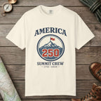 Ivory color unisex graphic t-shirt with "America 250" design