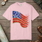 Blossom color unisex graphic t-shirt with "American Flag Flower" design