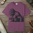 Berry color unisex graphic t-shirt with "Angry Sasquatch" design