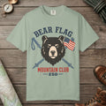 Bay color unisex graphic t-shirt with "Bear Flag" design