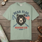 Bay color unisex graphic t-shirt with "Bear Flag" design
