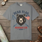 Grey color unisex graphic t-shirt with "Bear Flag" design