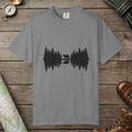 Grey color unisex graphic t-shirt with "Bear Reflection" design