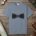 Blue Jean color unisex graphic t-shirt with "Bear Reflection" design