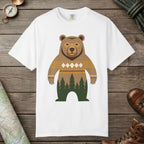 White color unisex graphic t-shirt with "Bear Spirit" design