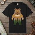 Black color unisex graphic t-shirt with "Bear Spirit" design
