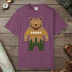 Berry color unisex graphic t-shirt with "Bear Spirit" design