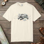 Ivory color unisex graphic t-shirt with "Bear Swimming" design