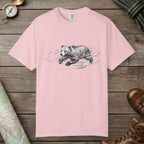 Blossom color unisex graphic t-shirt with "Bear Swimming" design