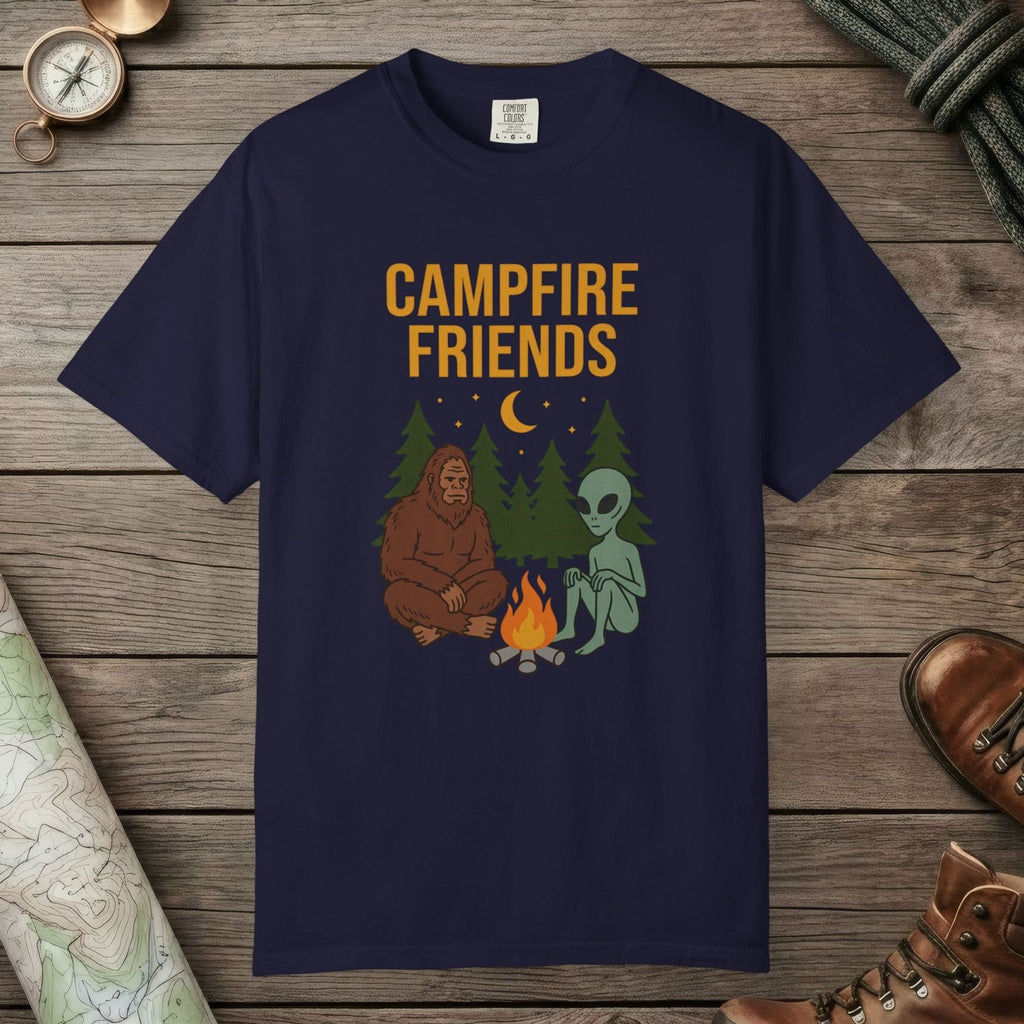 Bigfoot And Alien Campfire T-Shirt