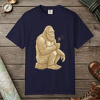 True Navy color unisex graphic t-shirt with "Bigfoot Wishes" design