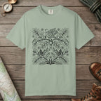 Bay color unisex graphic t-shirt with "Birds & Flowers" design