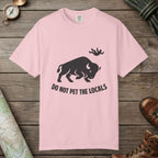 Blossom color unisex graphic t-shirt with "Bison Attack" design