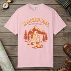 Blossom color unisex graphic t-shirt with "Boo-tiful Hike" design