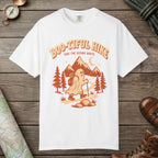 White color unisex graphic t-shirt with "Boo-tiful Hike" design