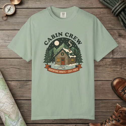 Bay color unisex graphic t-shirt with "Cabin Crew" design