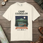 Ivory color unisex graphic t-shirt with "Camp Counselor" design