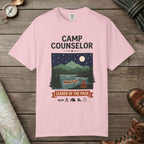 Blossom color unisex graphic t-shirt with "Camp Counselor" design