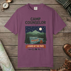 Berry color unisex graphic t-shirt with "Camp Counselor" design