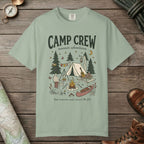 Bay color unisex graphic t-shirt with "Camp Crew" design