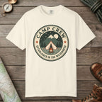 Ivory color unisex graphic t-shirt with "Camp Crew" design