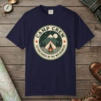 True Navy color unisex graphic t-shirt with "Camp Crew" design