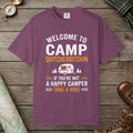 Berry color unisex graphic t-shirt with "Camp Quitcherbitchin" design